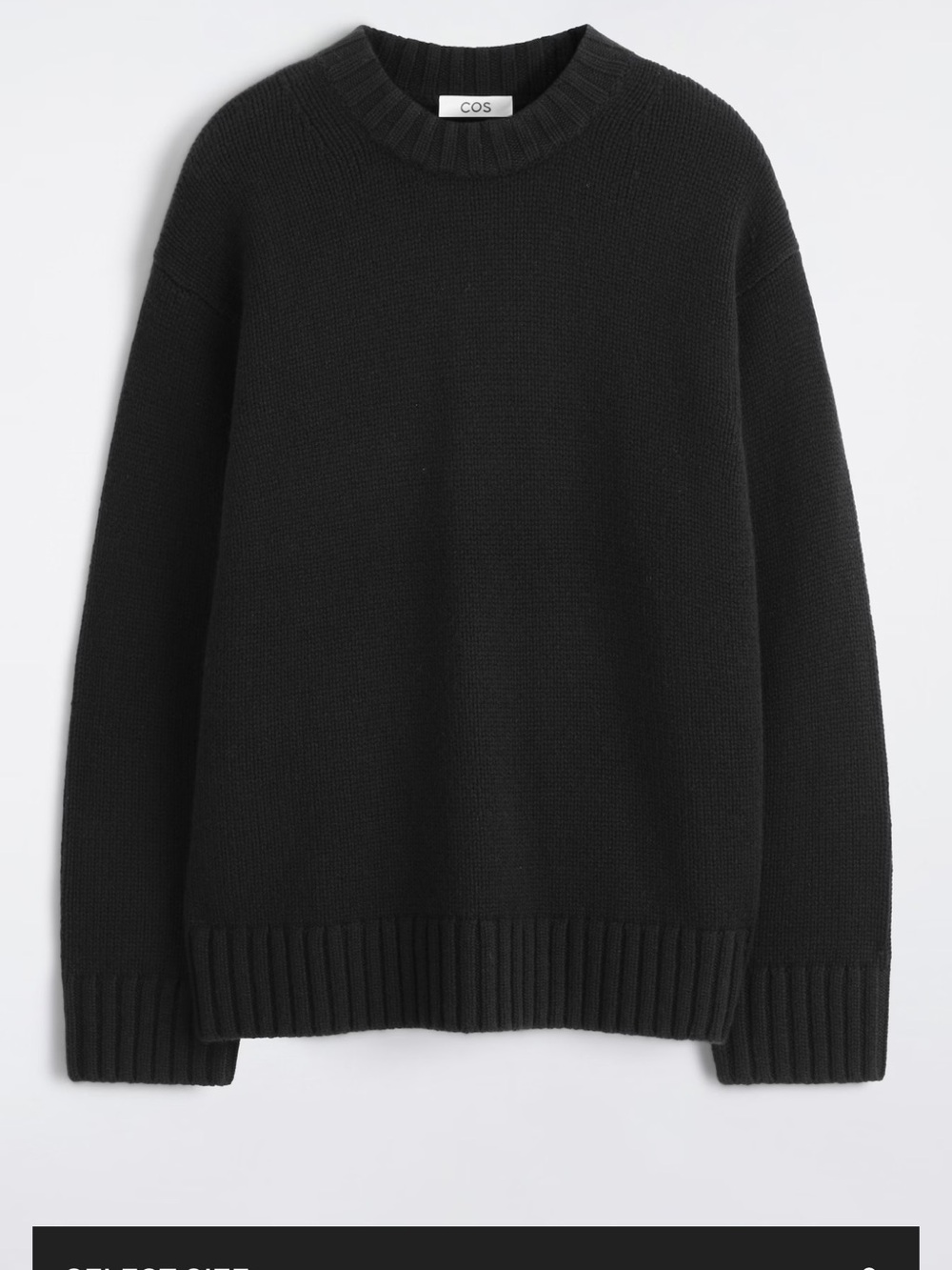 COS Pure Chunky Cashmere Black Sweater
